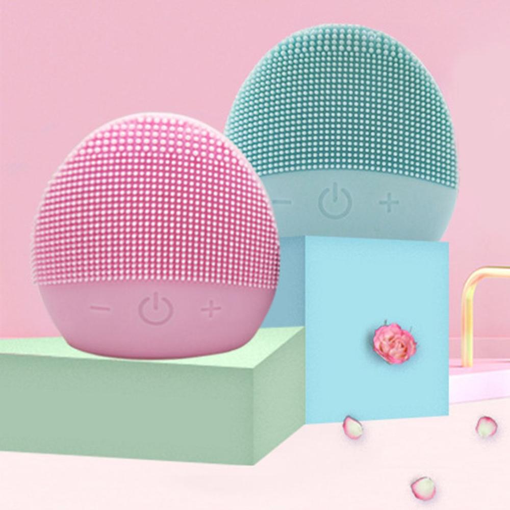USB Facial Cleansing Brush Sonic Vibration Mini Face Cleaner Silicone Deep Pore Cleaning Electric Waterproof Massage eprolo