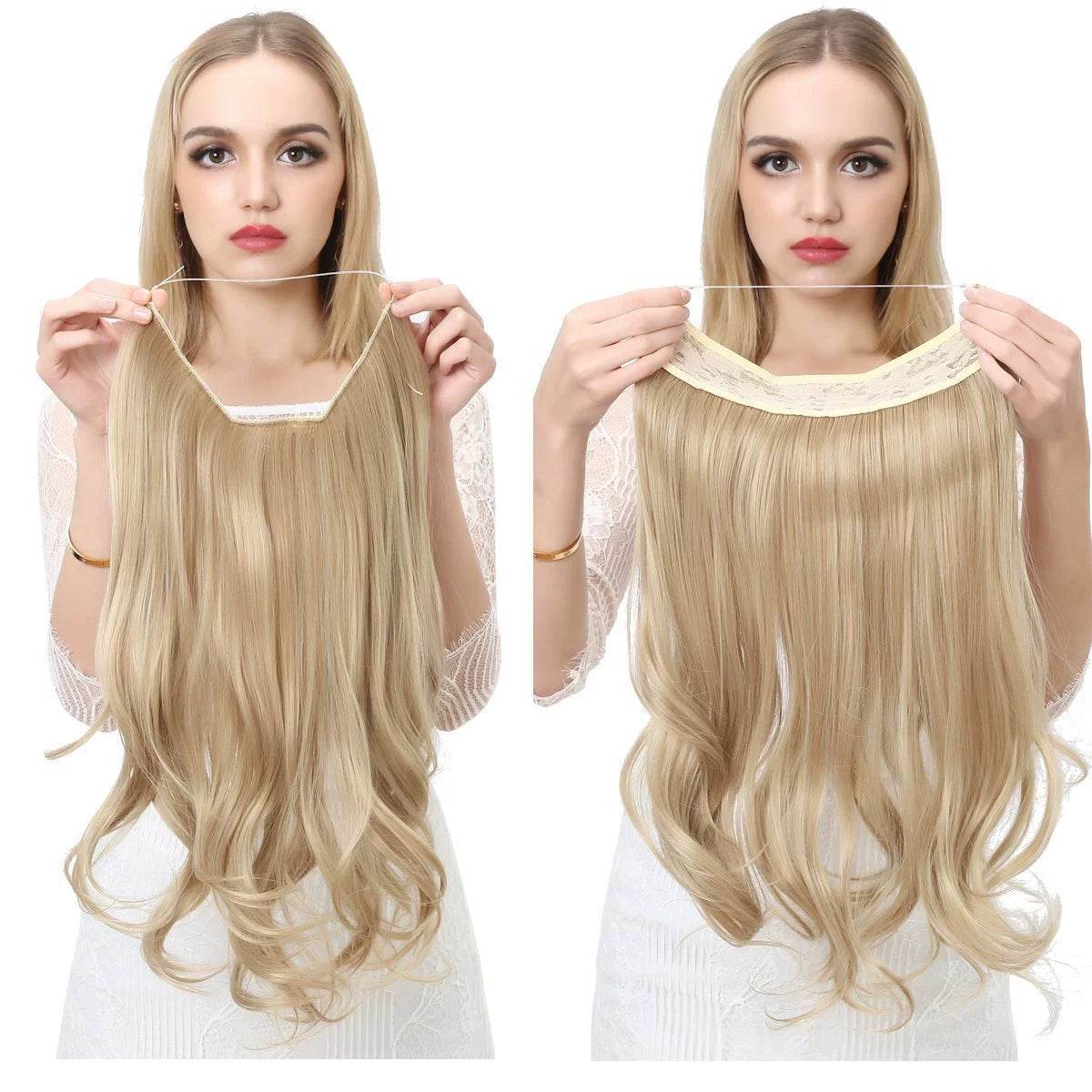 Hair extension wig invisible natural long curly hair - Afrotix