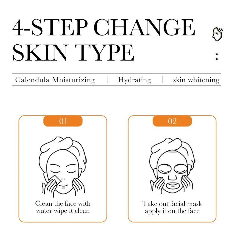 10pcs Vitamine C Masque Visage Soin du visage Hydratant - Afrotix