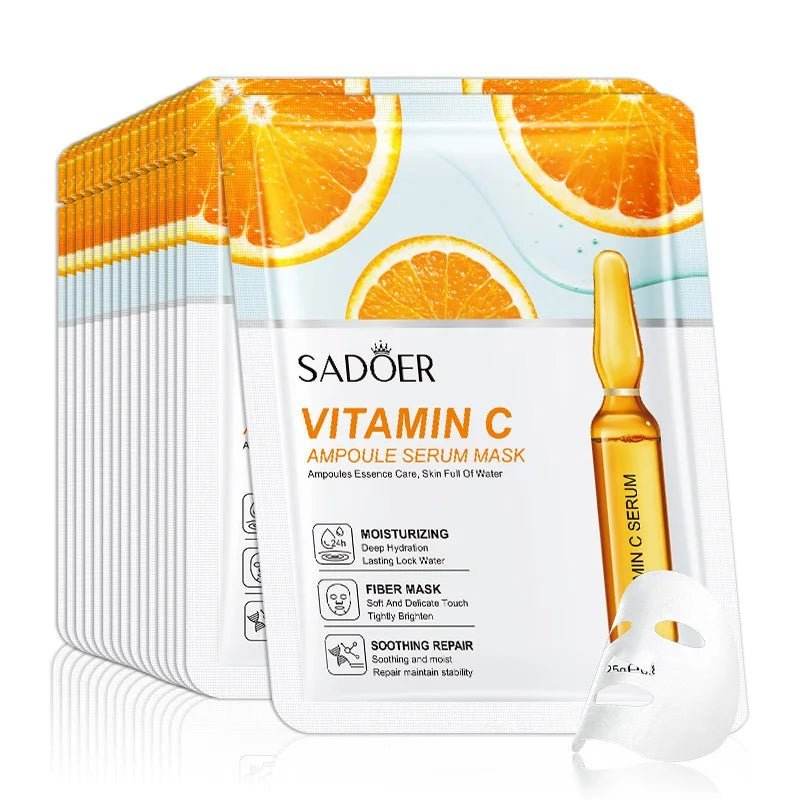 10pcs Vitamine C Masque Visage Soin du visage Hydratant - Afrotix