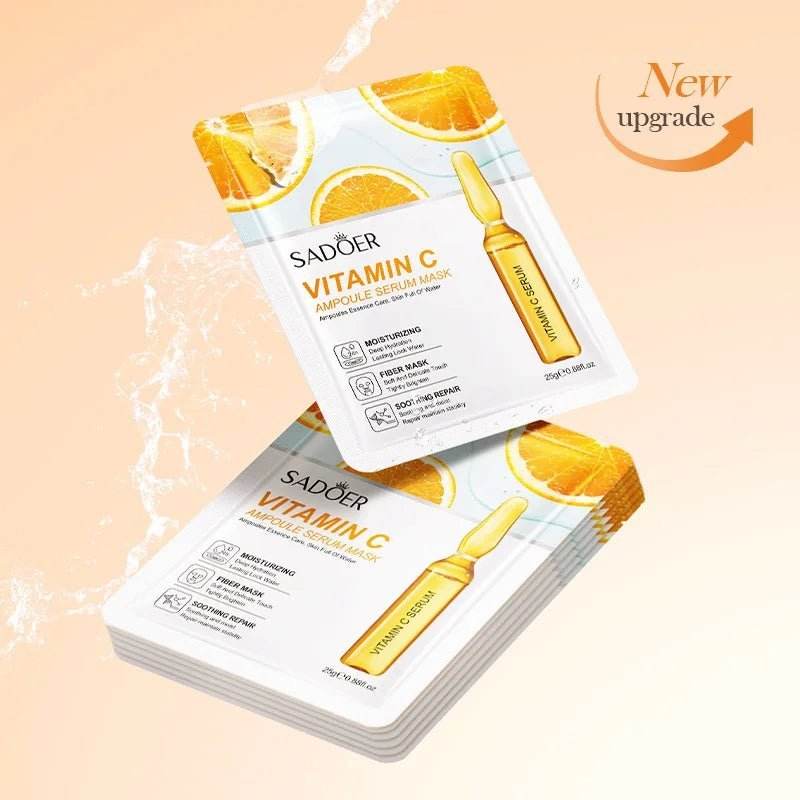 10pcs Vitamine C Masque Visage Soin du visage Hydratant - Afrotix