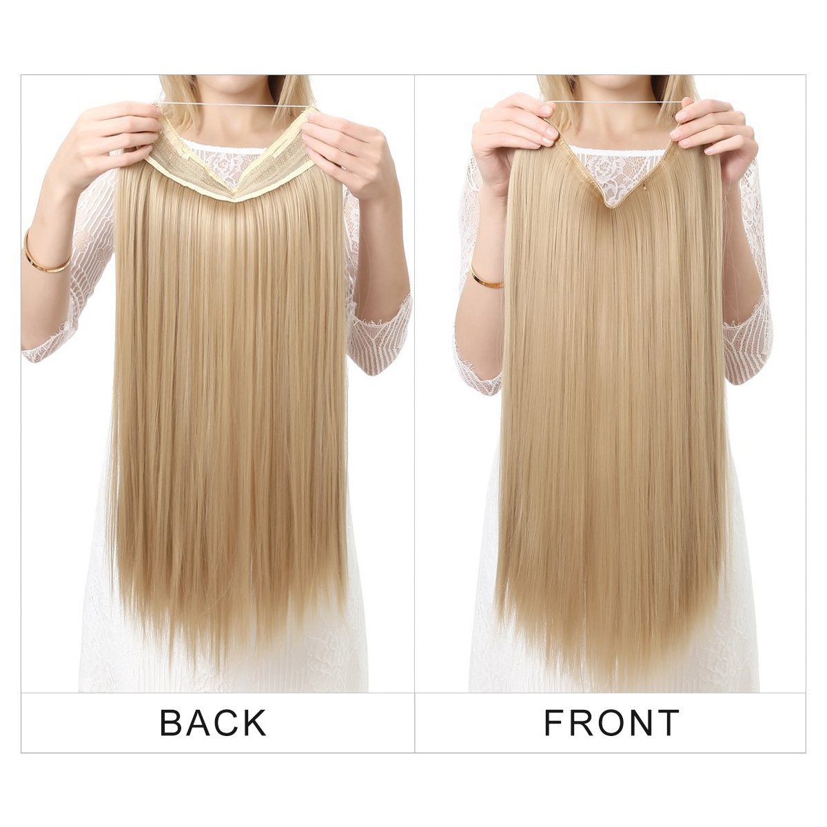 Wigs Women's Natural Wigs, One-piece Long Straight Hair, High-temperature Silk Fish Line Hair Extensions - Afrotix #