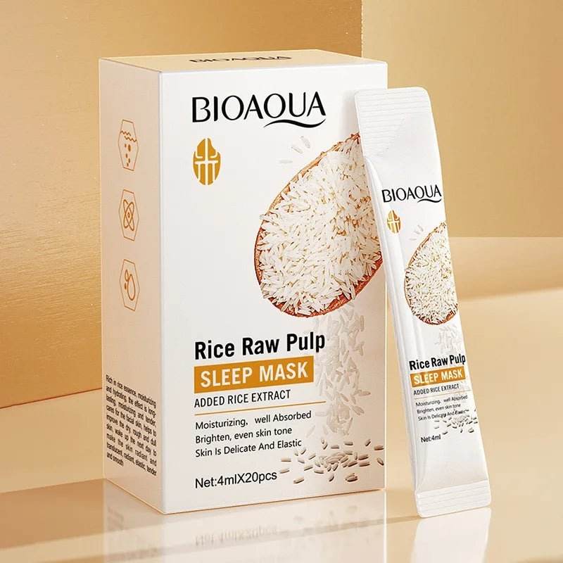 20pcs Masques de Sommeil Éclaircissant Raffermissant Hydratant à la pulpe de riz brut, - Afrotix