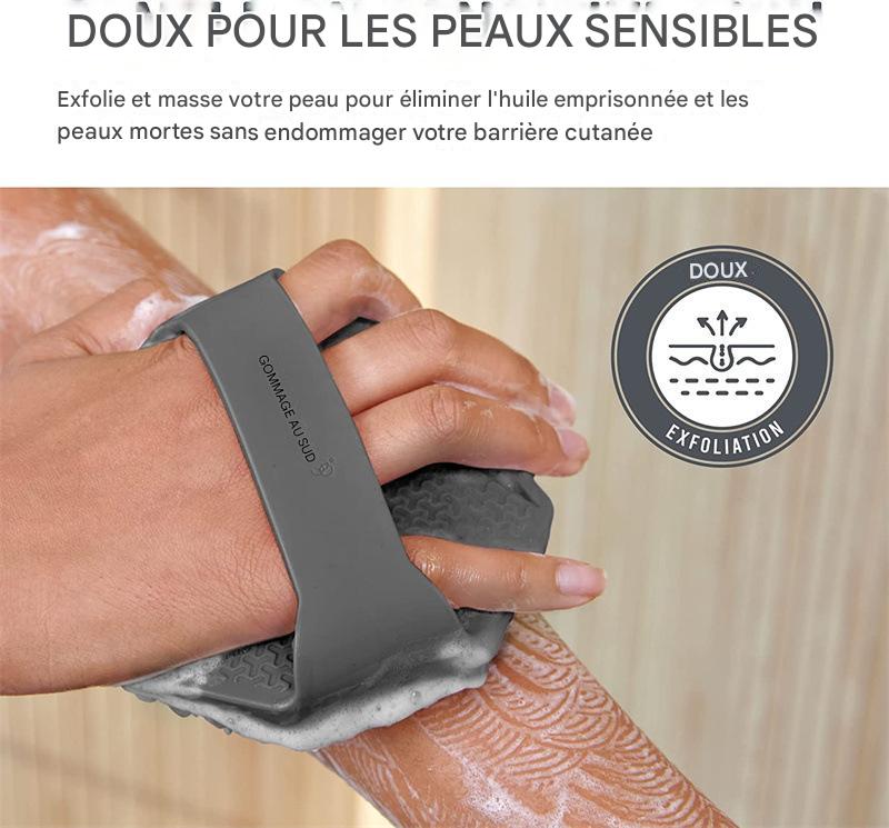 Brosse de massage de bain polygonale portable en silicone