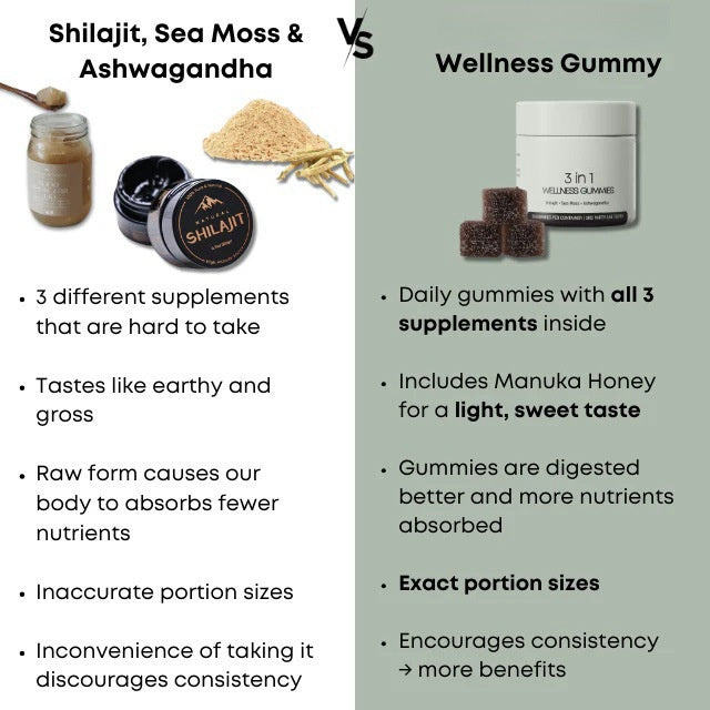 Gummies 3 en 1 Gummies Shilajit pour hommes