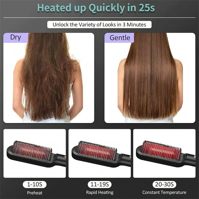 New 2 In 1 Lisseur à cheveux professionnel – Chauffe rapide & anti-brûlure