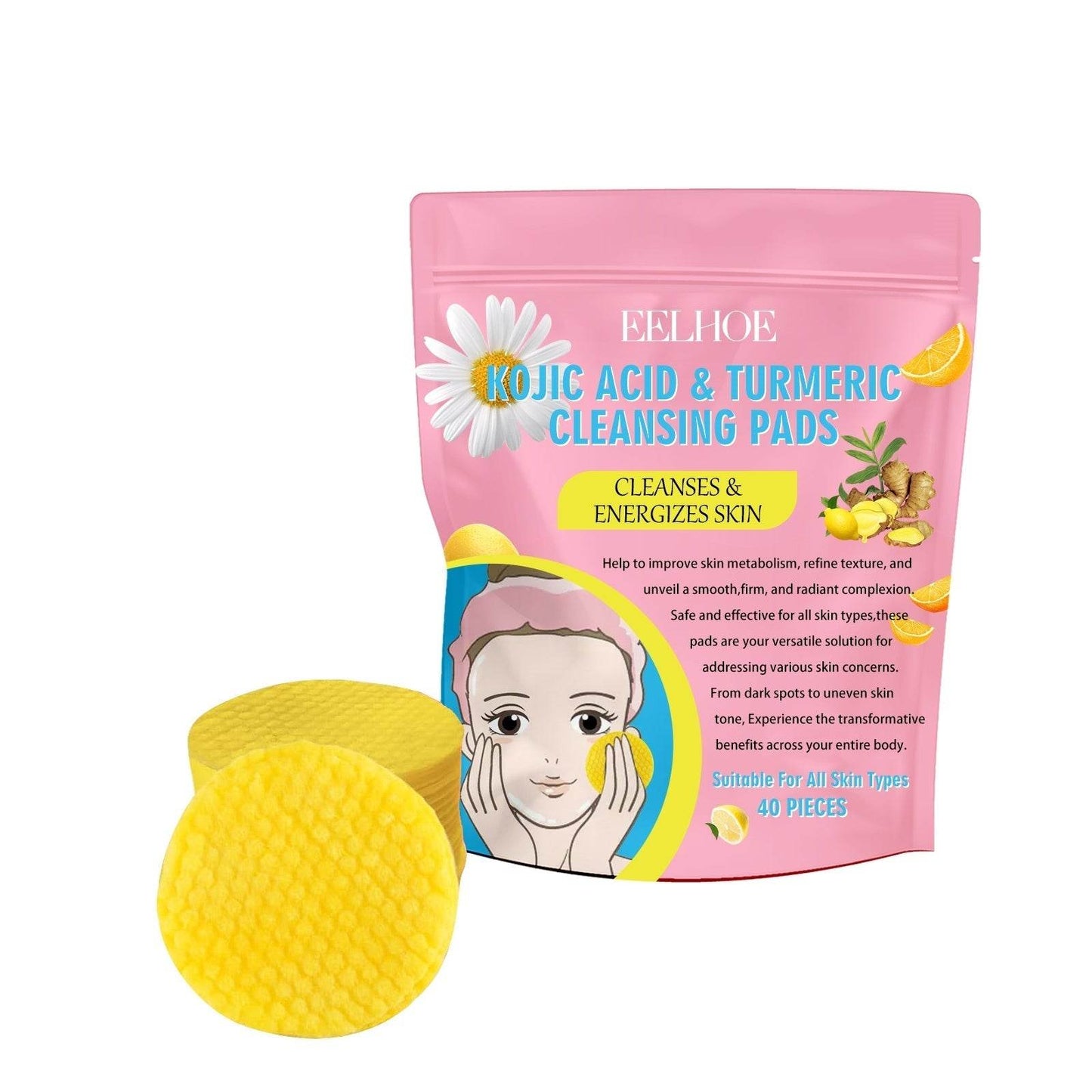 Kojic Acid Turmeric Cleansing Pads Beauty Hot-sale - Afrotix