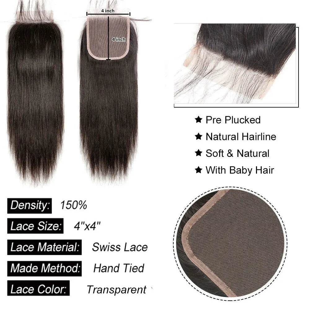360 Lace, Frontal 13x4, Lace Closure 4x4 Closure Cheveux humains - Afrotix