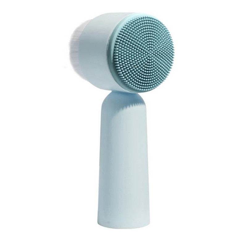 Brosse de Nettoyage du Visage Double Face Portable - Silicone et Microfibre - Afrotix