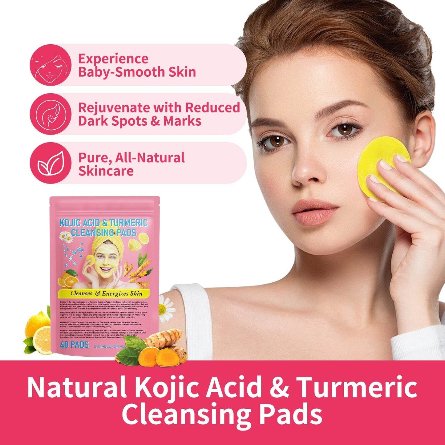 Tampon nettoyant au curcuma comprimé - Curcuma & Acide Kojique - Afrotix