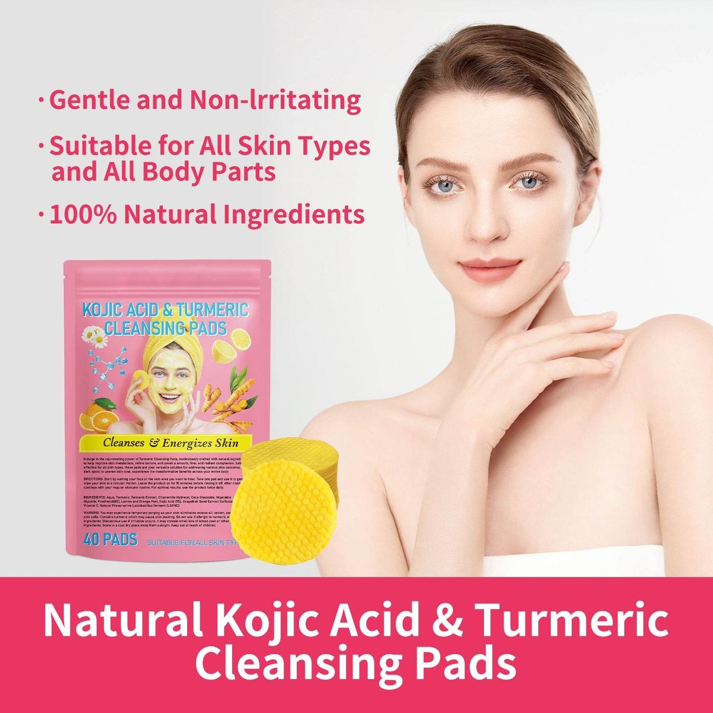 Tampon nettoyant au curcuma comprimé - Curcuma & Acide Kojique - Afrotix