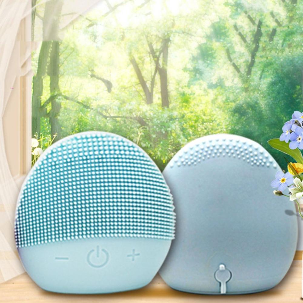 USB Facial Cleansing Brush Sonic Vibration Mini Face Cleaner Silicone Deep Pore Cleaning Electric Waterproof Massage eprolo
