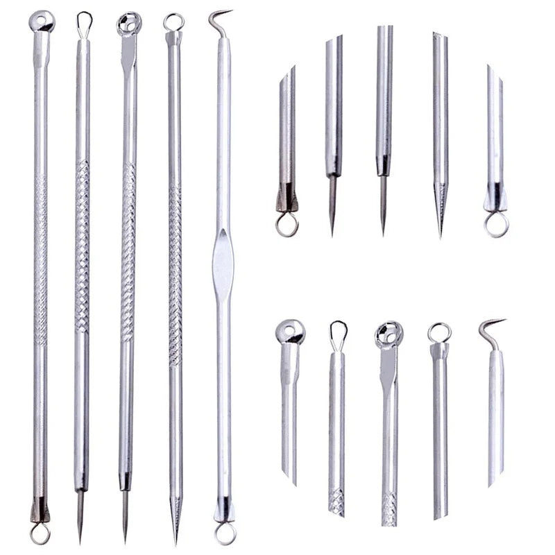 5pcs Women Beauty Pimple Blemish Comedone Acne Needle Extractor Remover Tools Needles Pimple Kit Makeup Tools eprolo