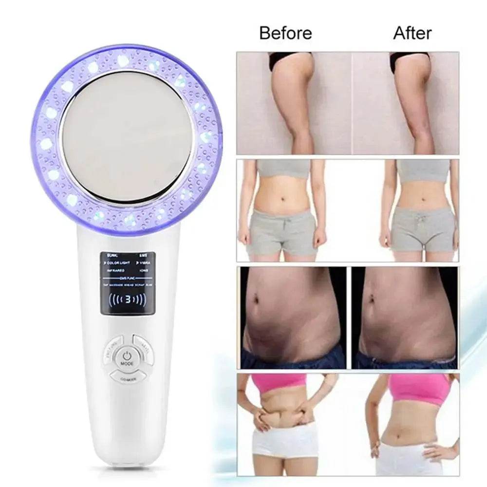 6-in-1 EMS Body Slimming Massager: RF Ultrasonic Cavitation & Anti-Cellulite Fat Burner - Afrotix