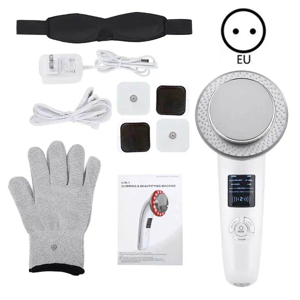 6-in-1 EMS Body Slimming Massager: RF Ultrasonic Cavitation & Anti-Cellulite Fat Burner - Afrotix