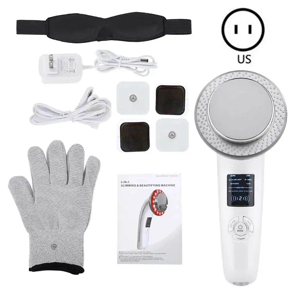6-in-1 EMS Body Slimming Massager: RF Ultrasonic Cavitation & Anti-Cellulite Fat Burner - Afrotix