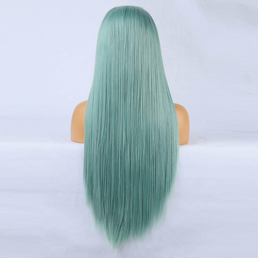 Perruque frontale en dentelle large avec bonnet intégré, cheveux longs et raides. - Afrotix