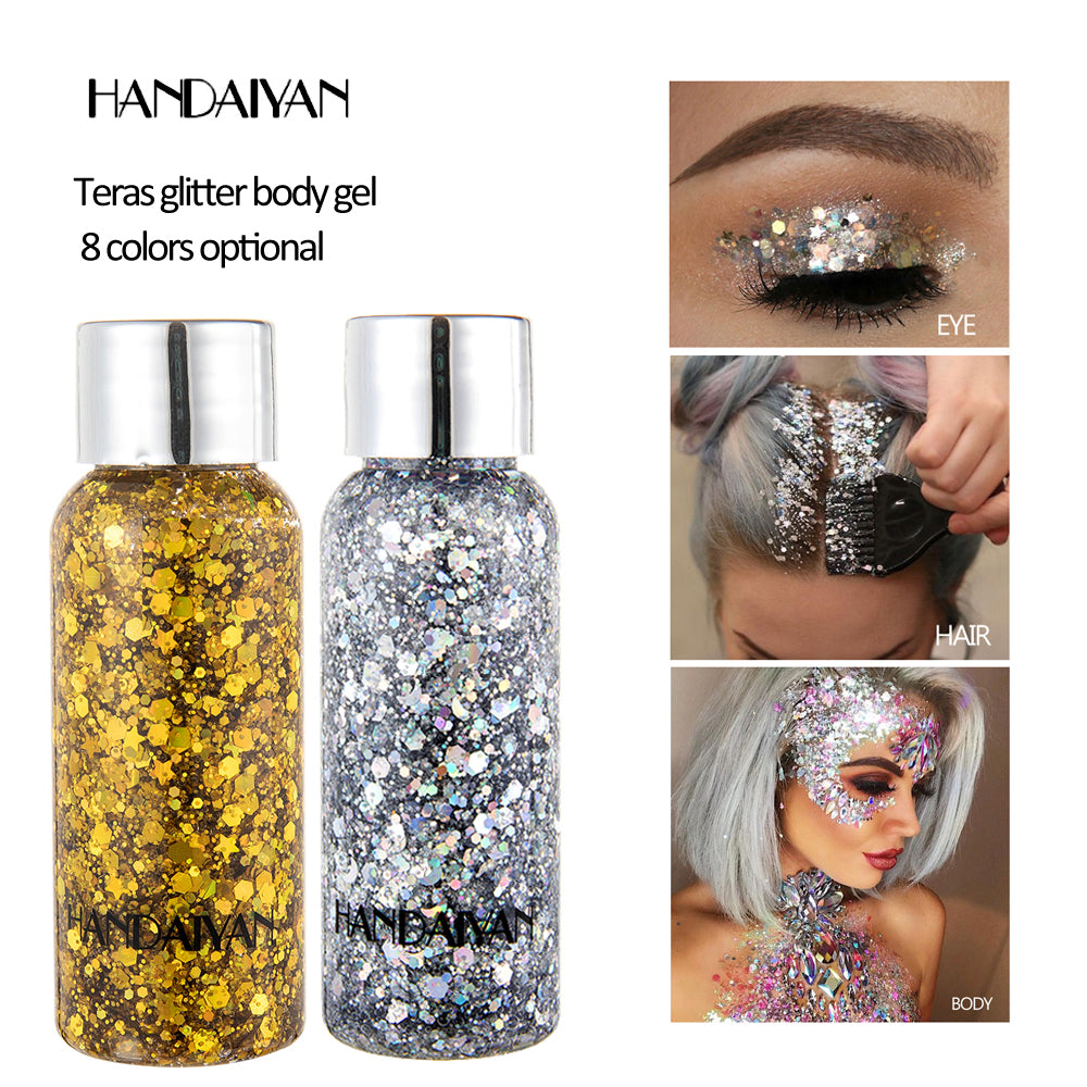 HANDAIYAN Mermaid Scales Face Body Sequined Body Lotion Sequins Eyeshadow Bright Polarized Stage Makeup eprolo