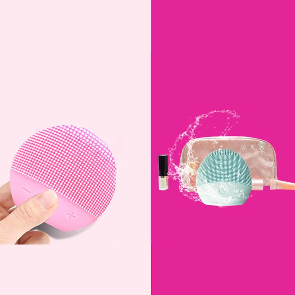 USB Facial Cleansing Brush Sonic Vibration Mini Face Cleaner Silicone Deep Pore Cleaning Electric Waterproof Massage eprolo
