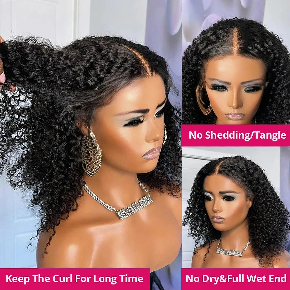 Wear And Go 13x4 Water Wave Bob Lace Wig For Women Curly 6x4 Glueless Human Hair Wig Ready To Go Human Hair Wigs Pre Cut No Lace Afrotix