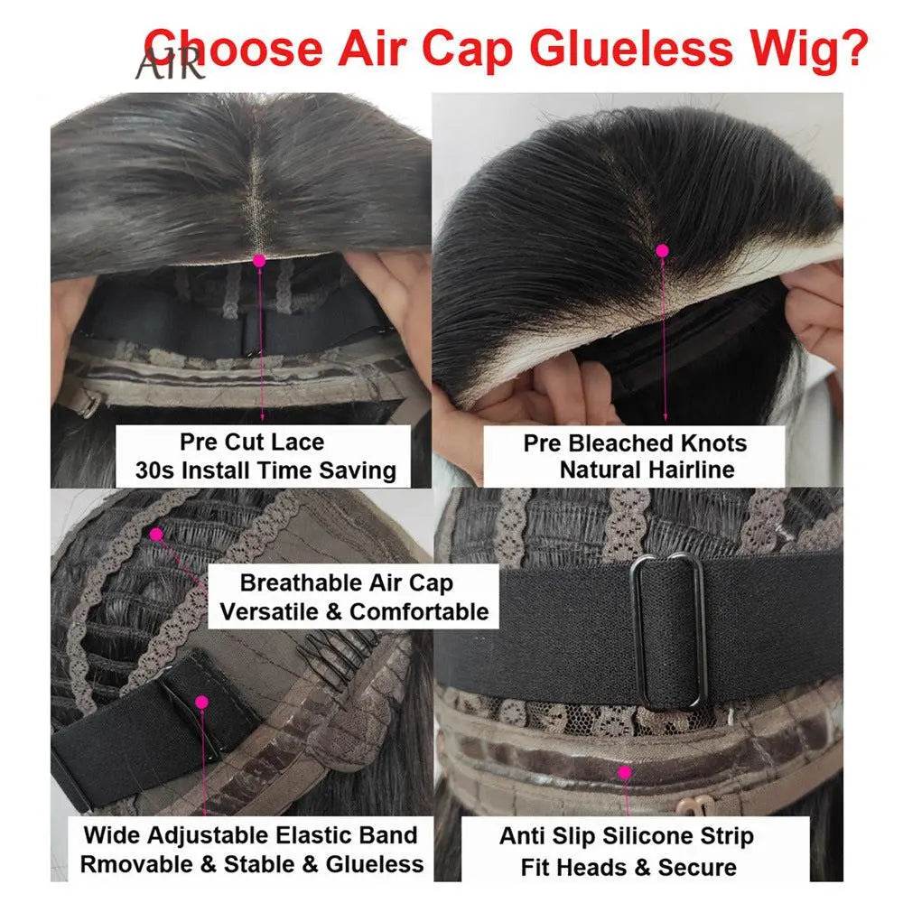 Air Mesh Cap Glueless Headgear Water Wave Wig Human Hair - Afrotix