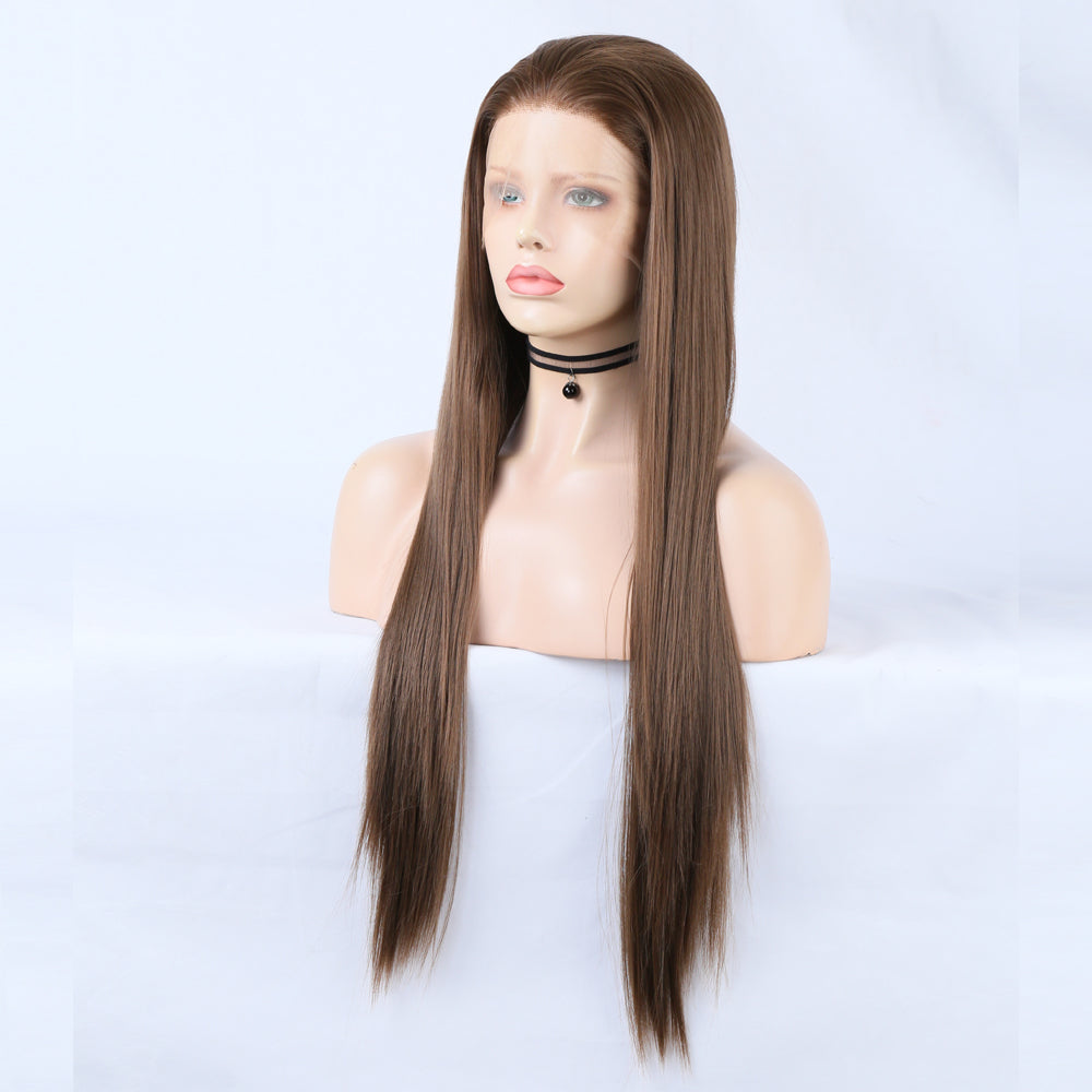 Wig Ladies Wig Front Lace Large Lace Ladies Chemical Fiber Wig Headgear Lace wigs Long Straight Hair eprolo