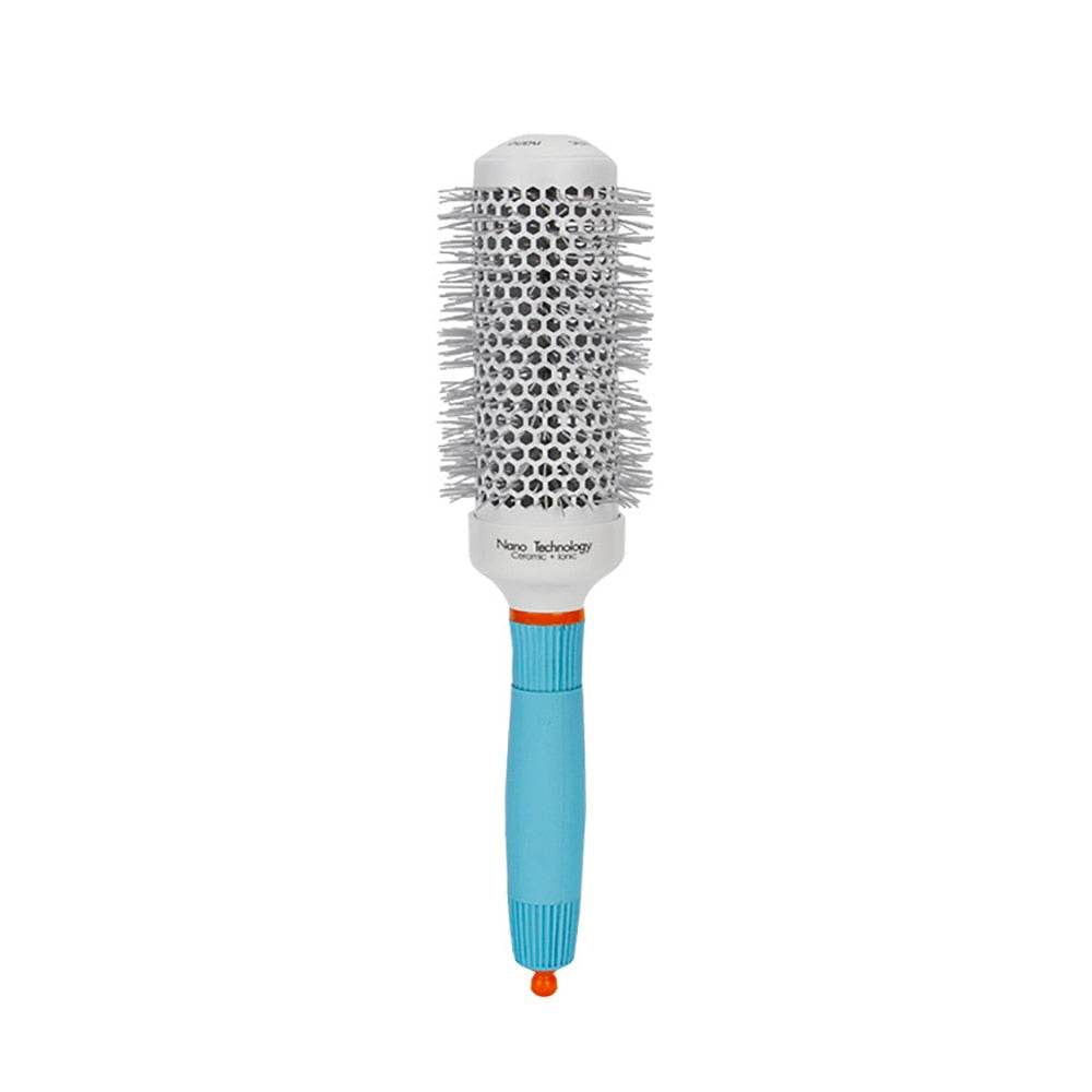 Brosse à Cheveux Professionnelle Ronde Bleue – Brosse Céramique Ionique pour Coiffure Salon - Afrotix