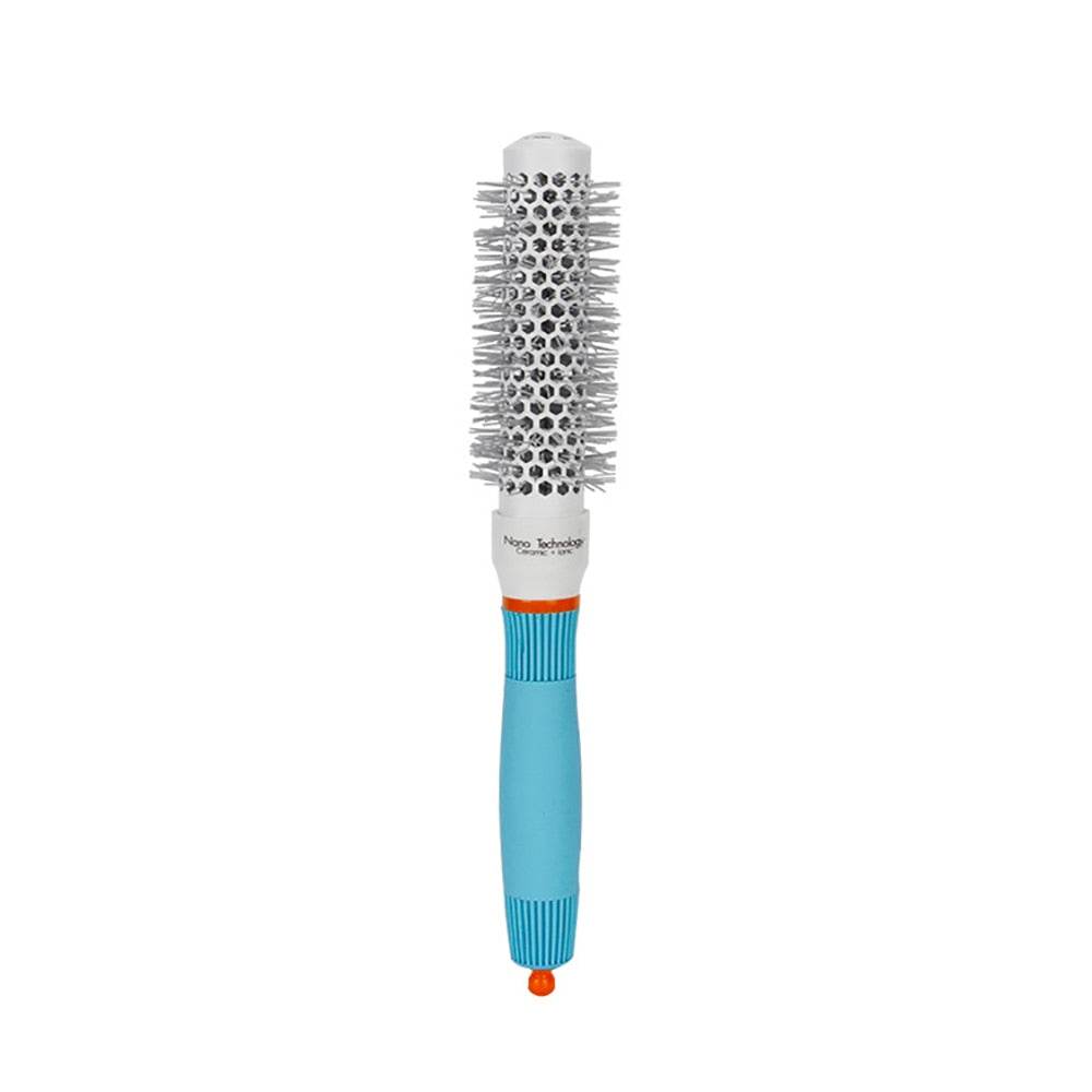 Brosse à Cheveux Professionnelle Ronde Bleue – Brosse Céramique Ionique pour Coiffure Salon - Afrotix