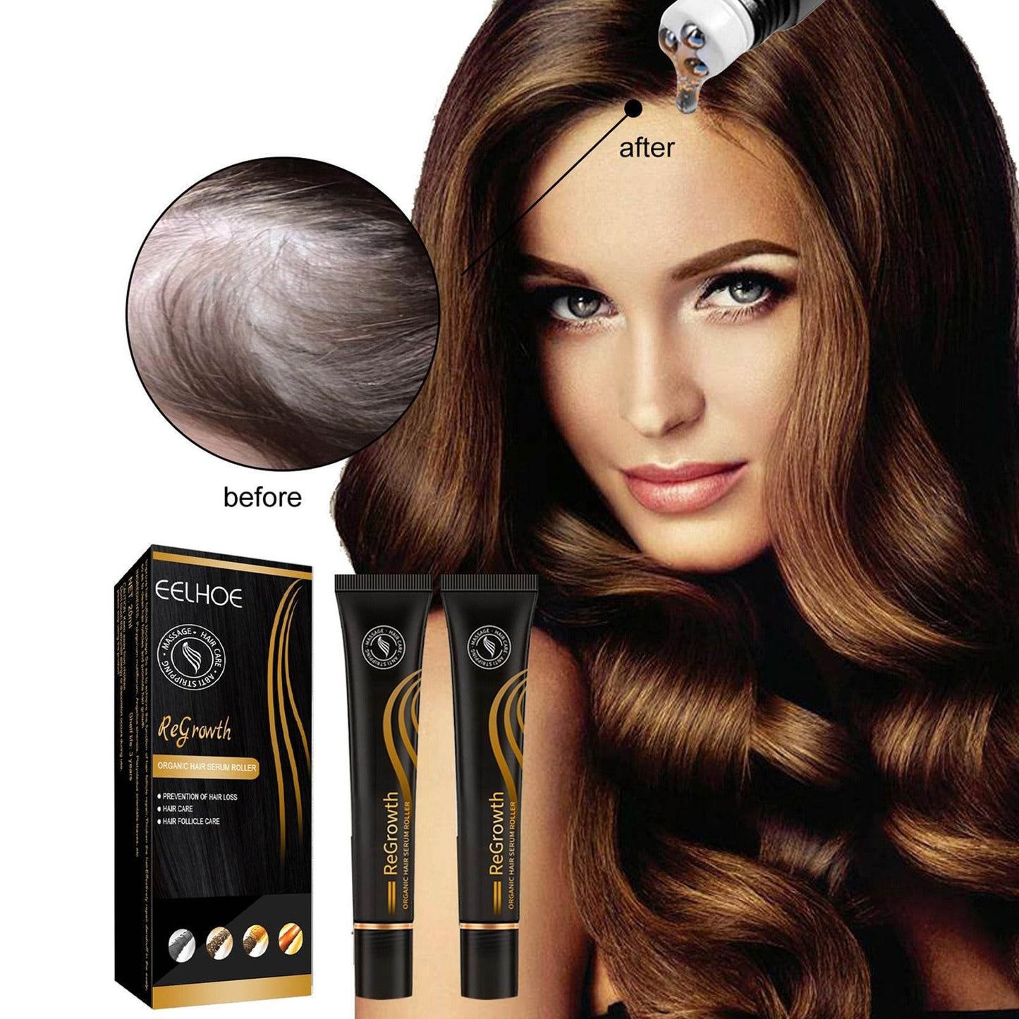 EELHOE Ball Bearing Dense Hair Essential Oil Thick Sparse Hair Bead Massage Scalp Care Fluid To Prevent The Loss Of Essential Oil - Afrotix