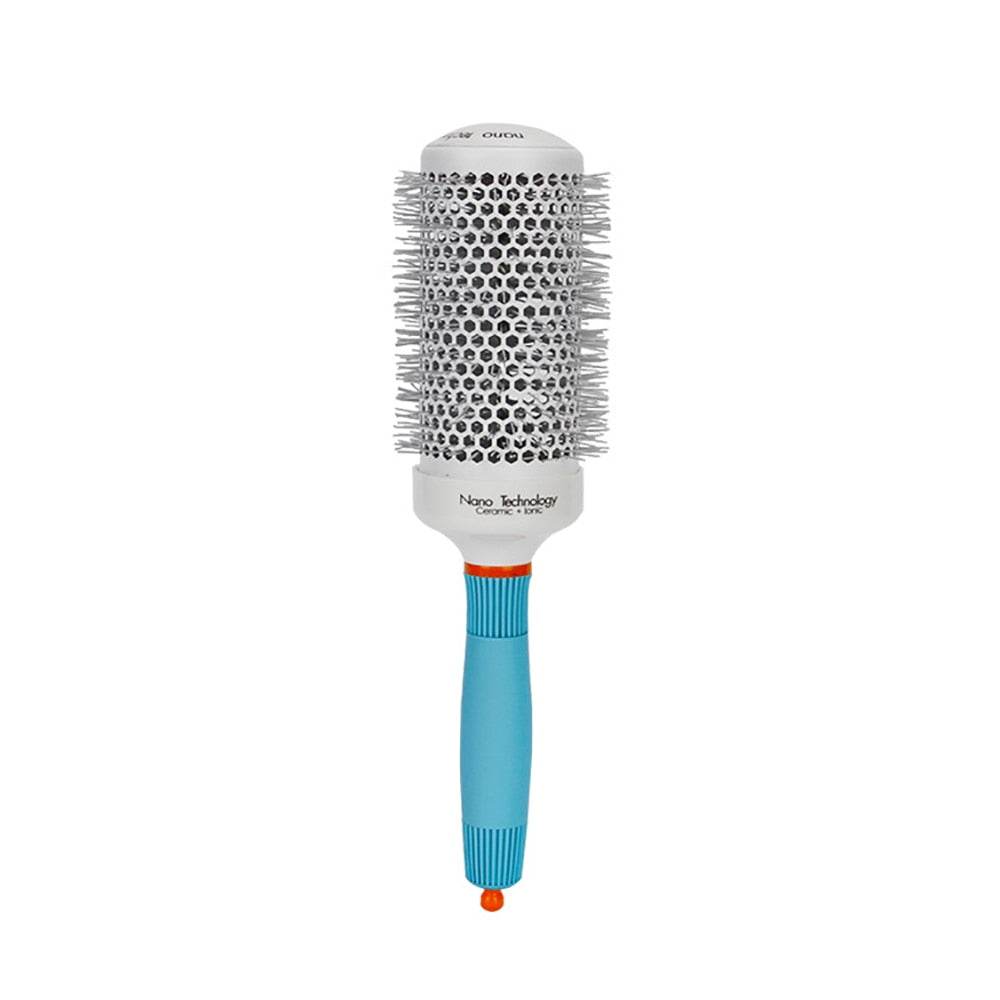 Brosse à Cheveux Professionnelle Ronde Bleue – Brosse Céramique Ionique pour Coiffure Salon - Afrotix