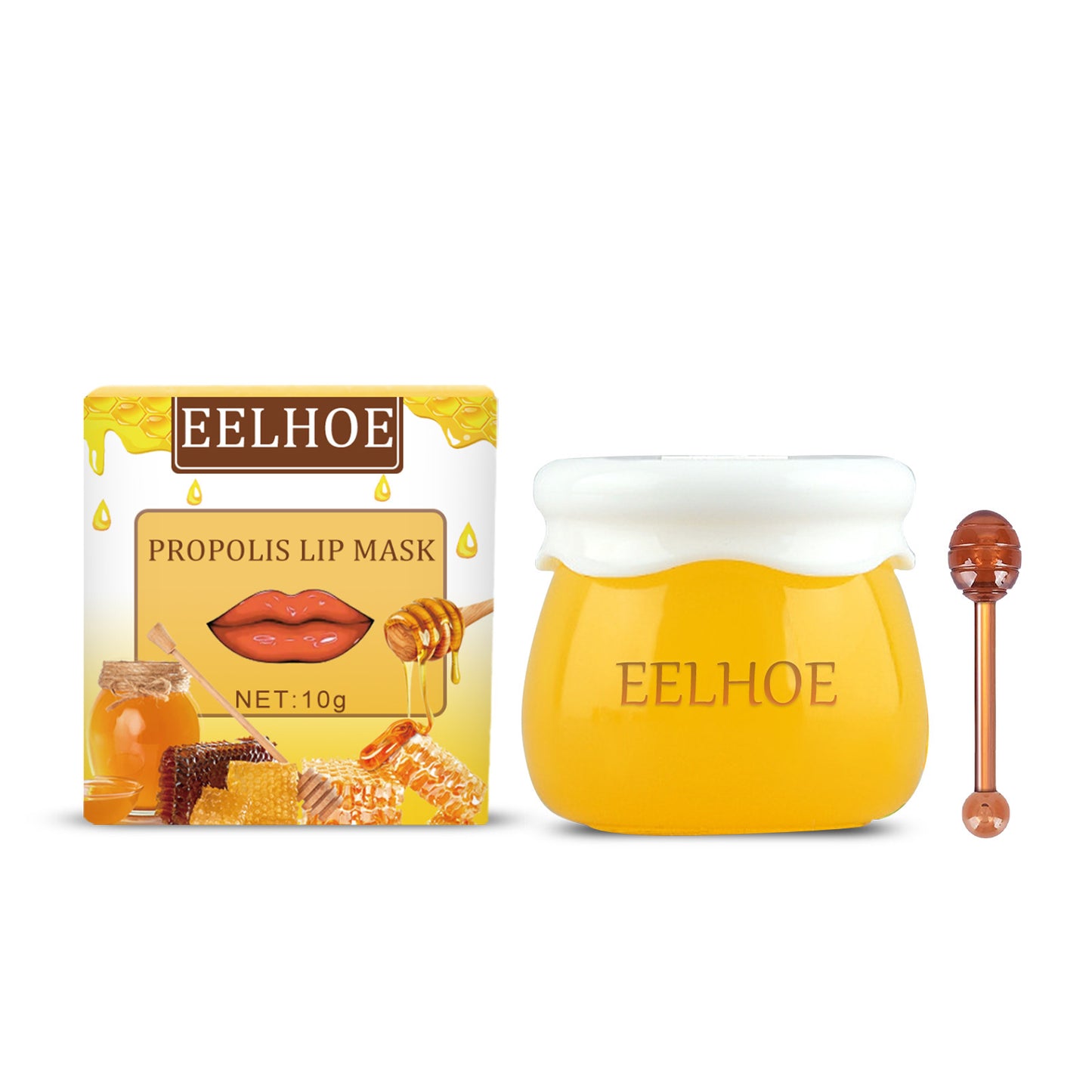 Strawberry Honey Lip Mask With Lip Brush Moisturizing Lip Mask Desalt Lip Color Moisturize Light Lip Lines Are Not Greasy And Easy To Absorb eprolo