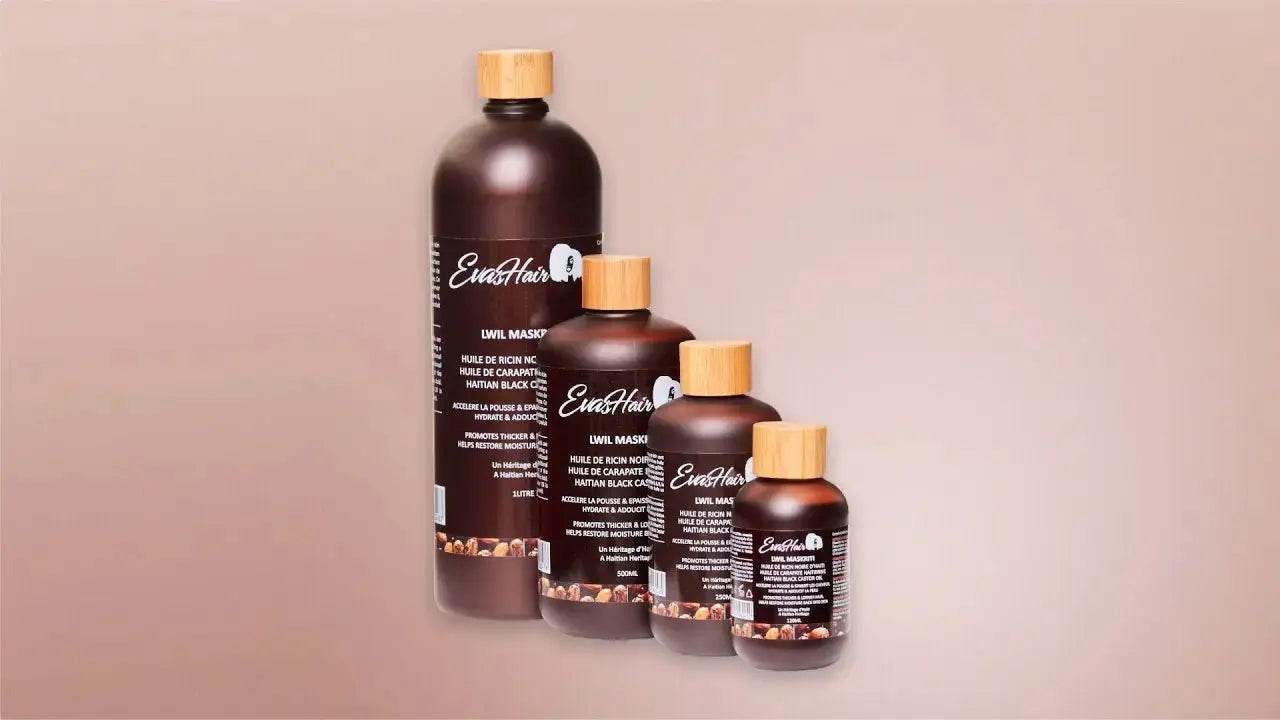 EVASHAIR Huile de RICIN noire d'Haïti LWIL MASKRITI 500ml - Afrotix
