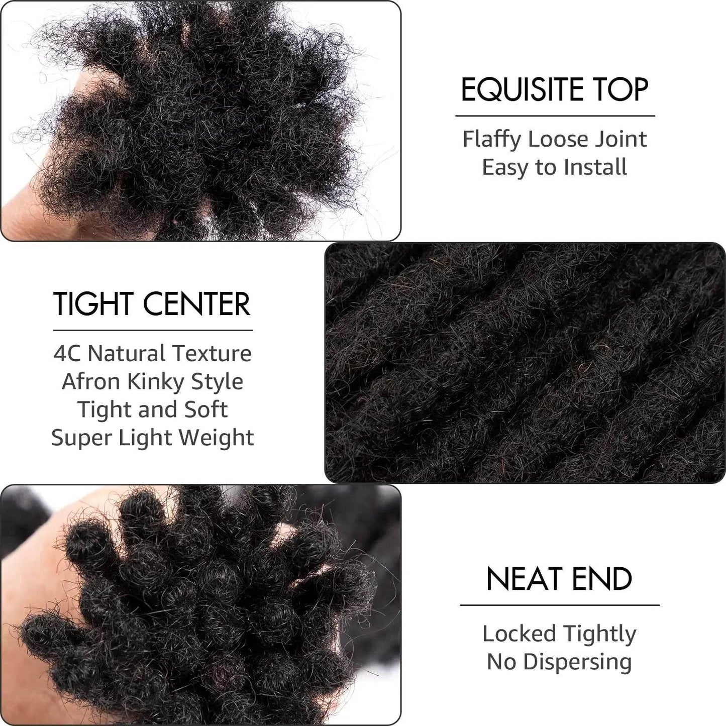 Handmade 100% Real Human Hair Dreadlock Extensions 10-30 Locs 0.6cm Width 613 27 Black Crochet Braiding Hair For Afro Women Men - Afrotix