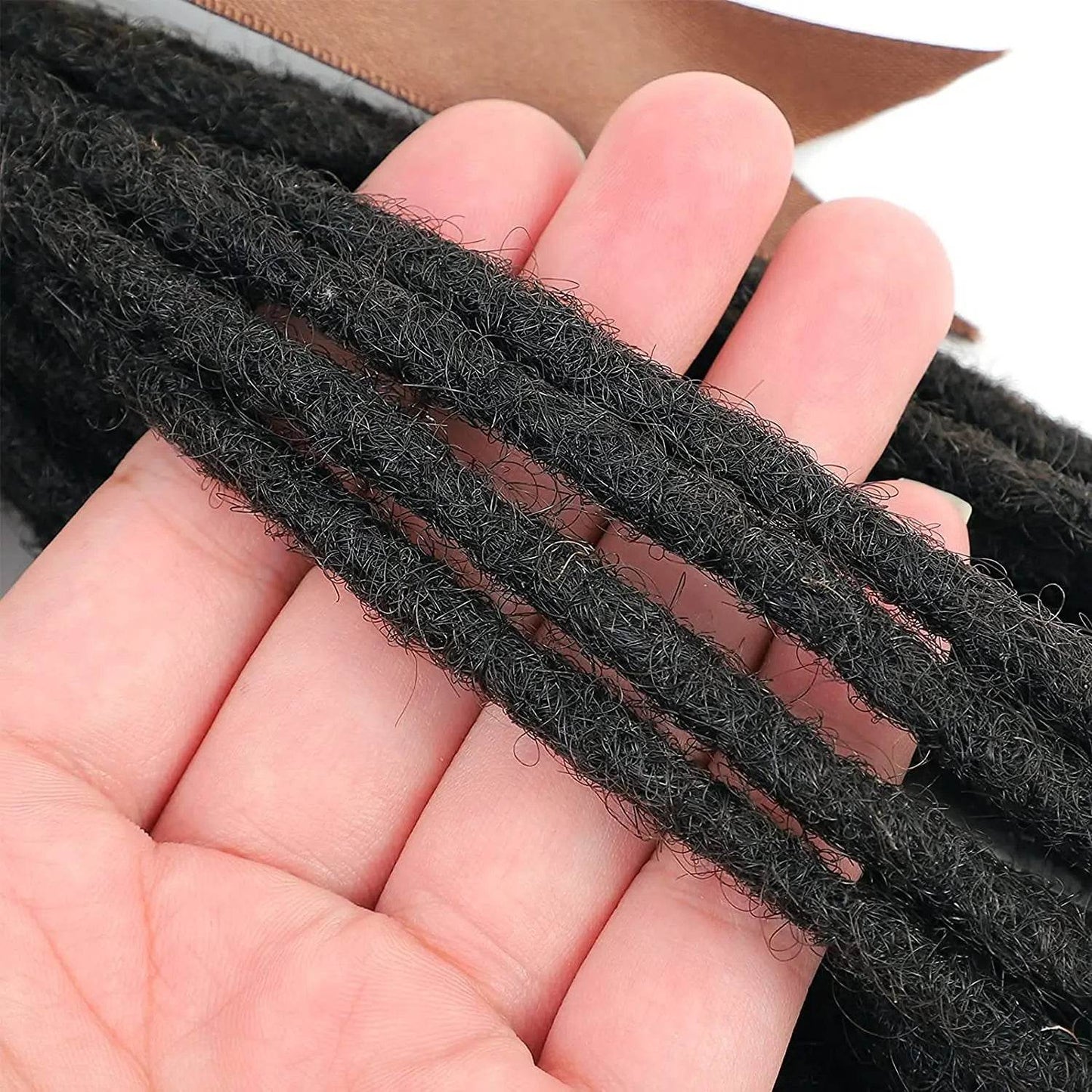 Handmade 100% Real Human Hair Dreadlock Extensions 10-30 Locs 0.6cm Width 613 27 Black Crochet Braiding Hair For Afro Women Men - Afrotix