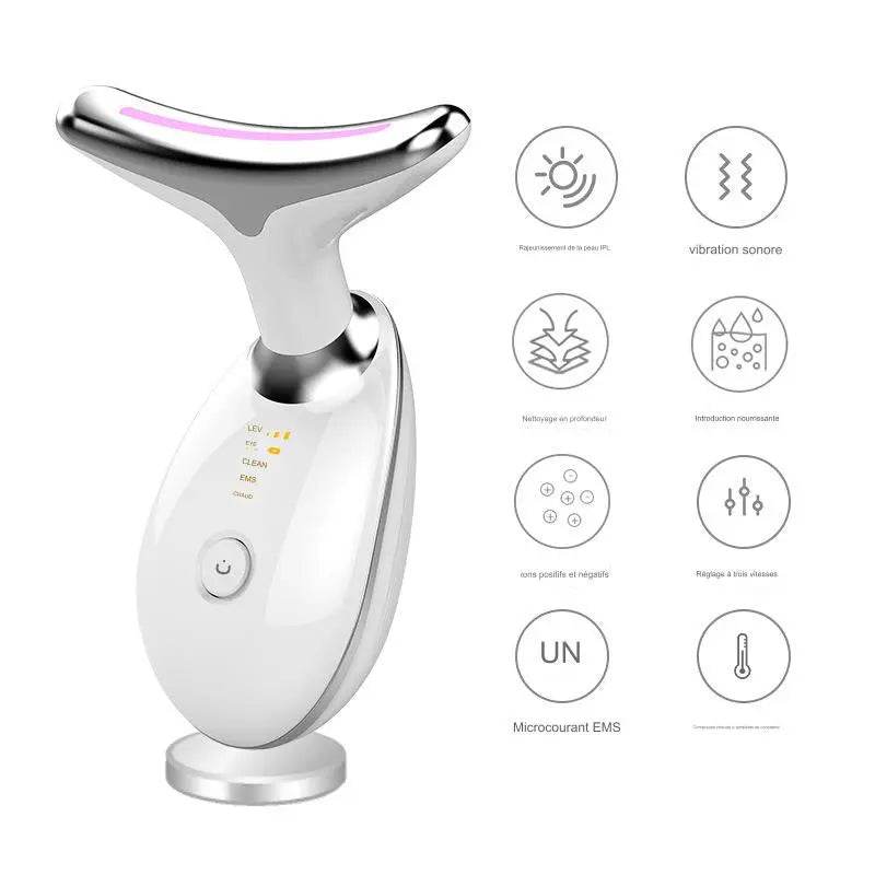 Instrument de Protection du cou EMS, Instrument de Massage du cou, levage et serrage, lumière colorée, Instrument de beauté du cou importé - Afrotix