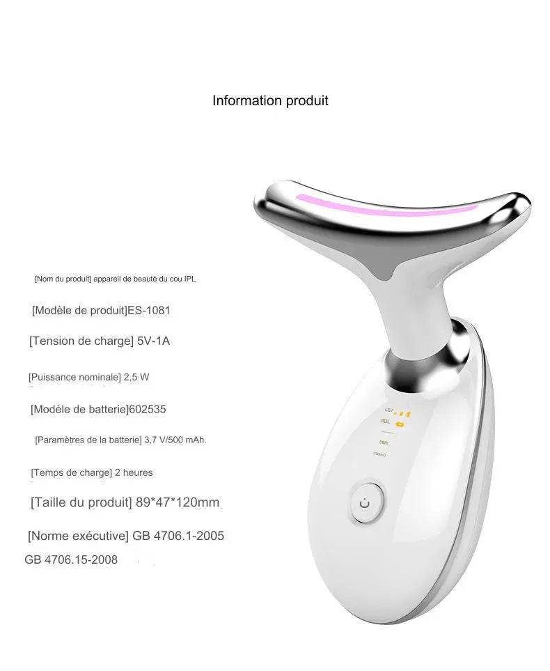 Instrument de Protection du cou EMS, Instrument de Massage du cou, levage et serrage, lumière colorée, Instrument de beauté du cou importé - Afrotix