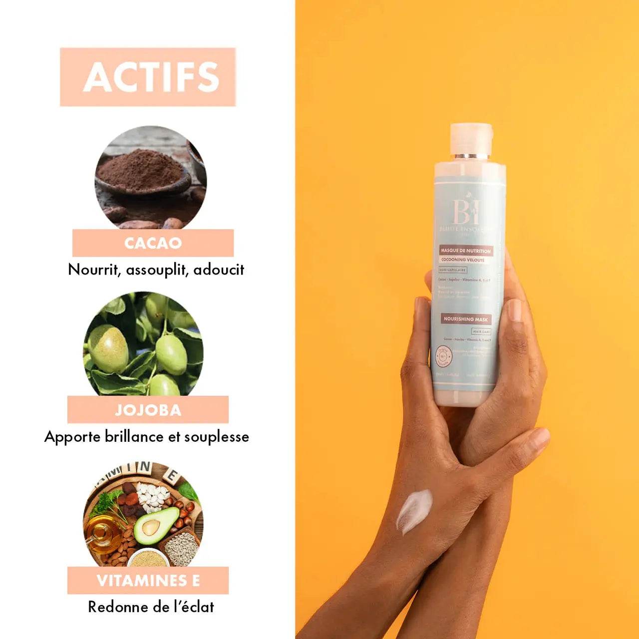 Masque capillaire nutrition au Cacao et Jojoba 250ml - Afrotix