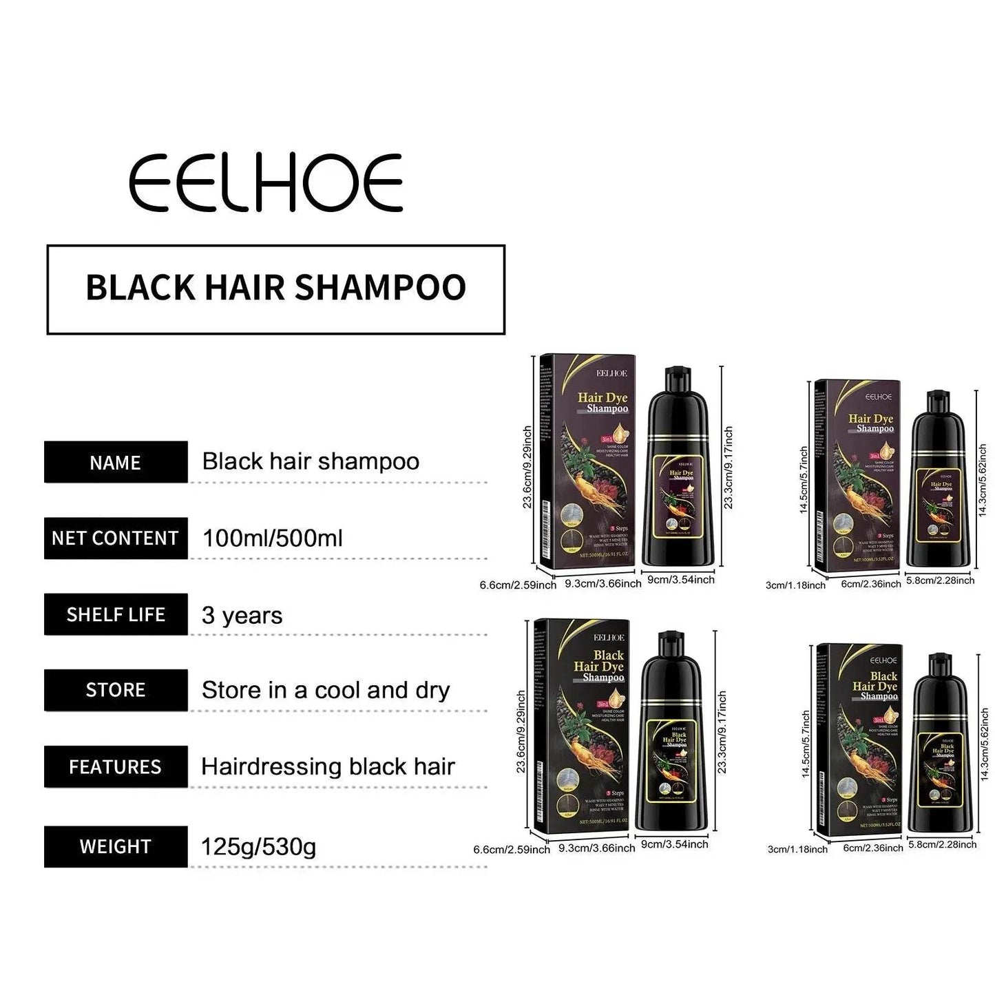 Natural Herbal Hair Dye Shampoo for Hair Loss Moisturizing Hair Darkening Strengthen Magic Polygonum Multiflorum Shampoo - Afrotix