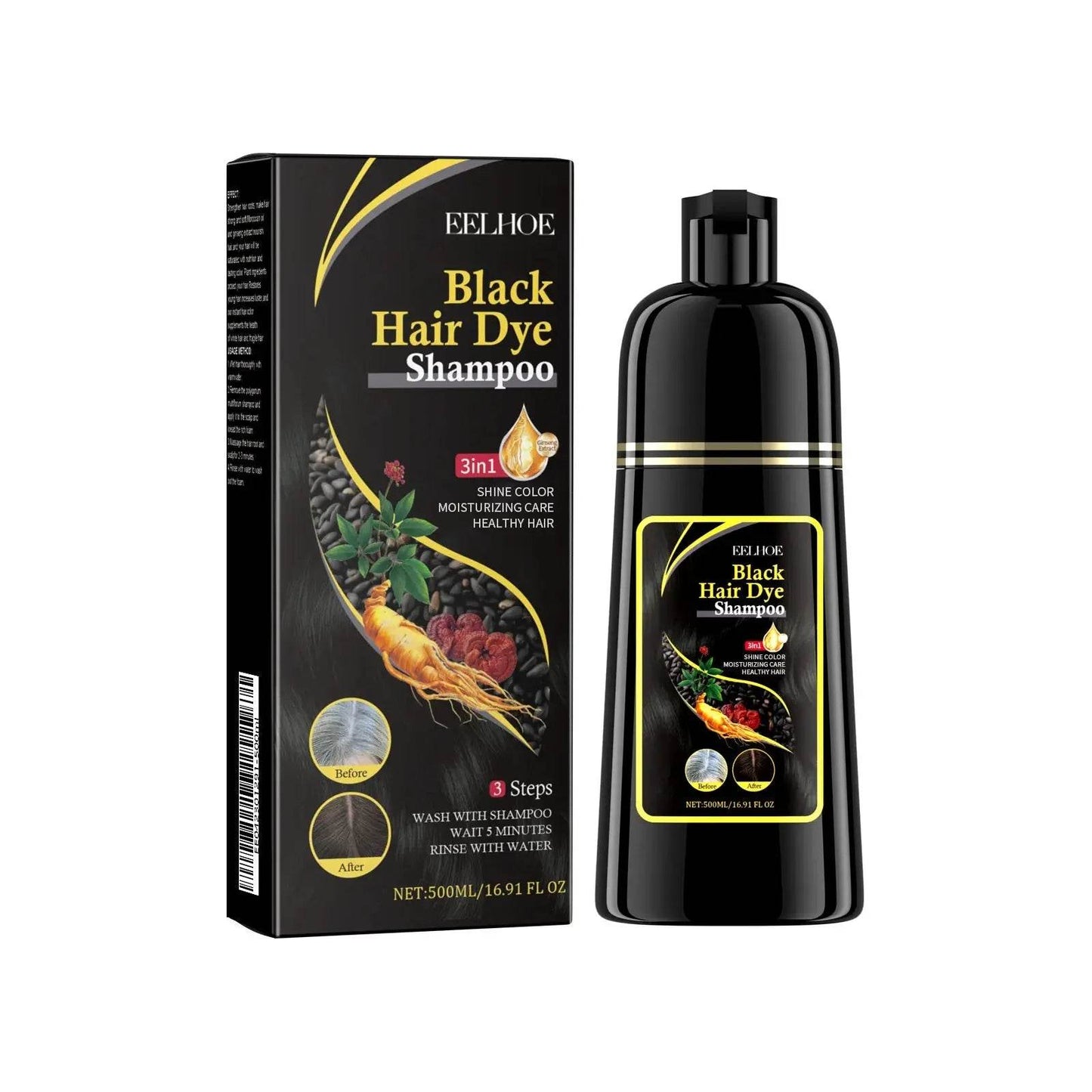 Natural Herbal Hair Dye Shampoo for Hair Loss Moisturizing Hair Darkening Strengthen Magic Polygonum Multiflorum Shampoo - Afrotix