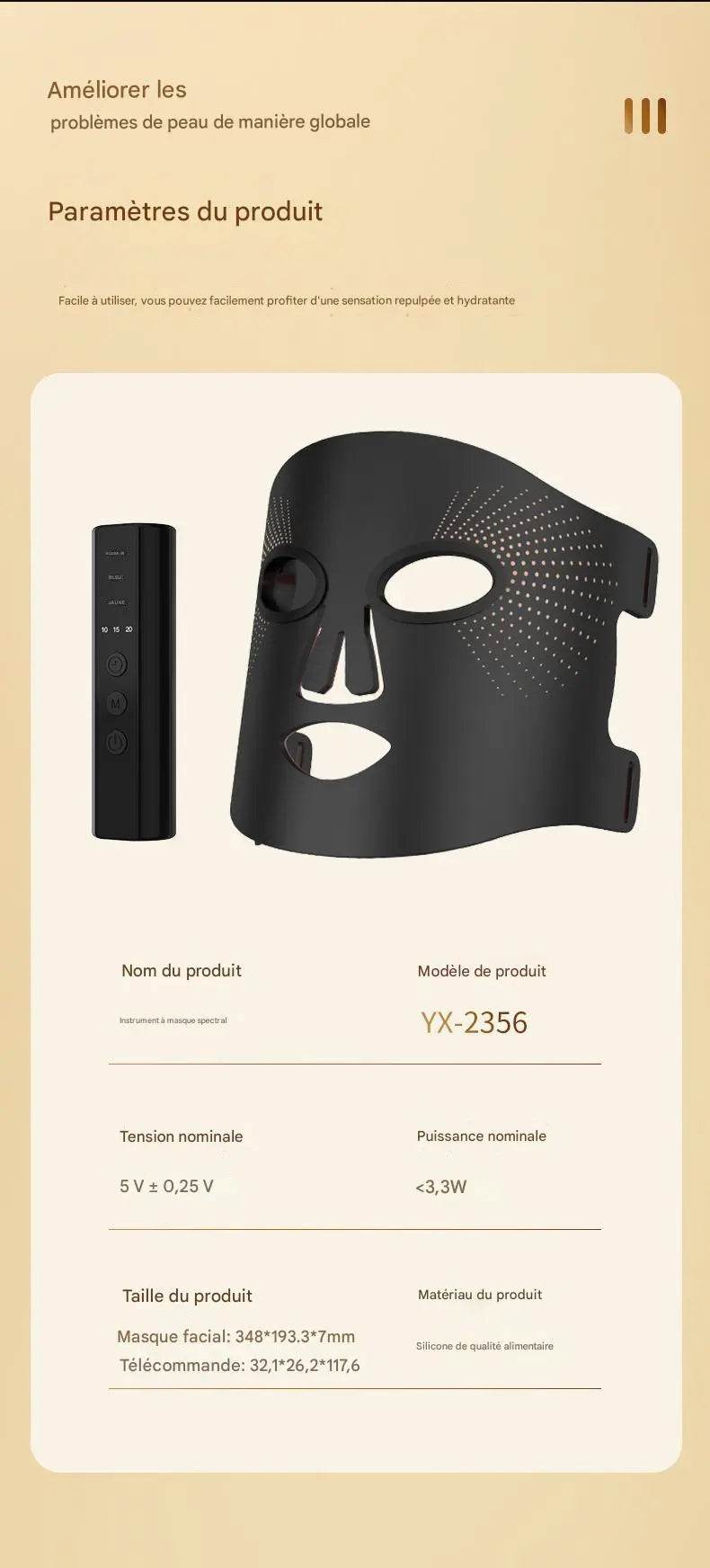 New Masque Lumière Rouge Photon Rajeunissement .. - Afrotix