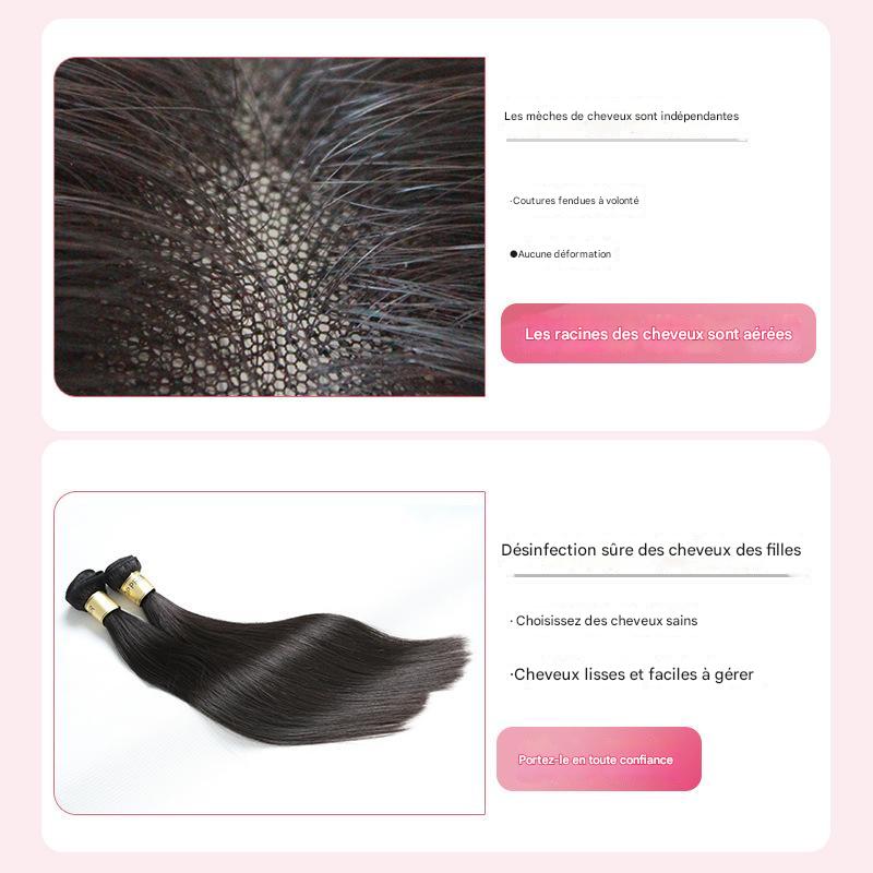 Wig Piece Real Hair Head French Bangs Skull - Afrotix #