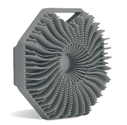 Brosse de massage de bain polygonale portable en silicone