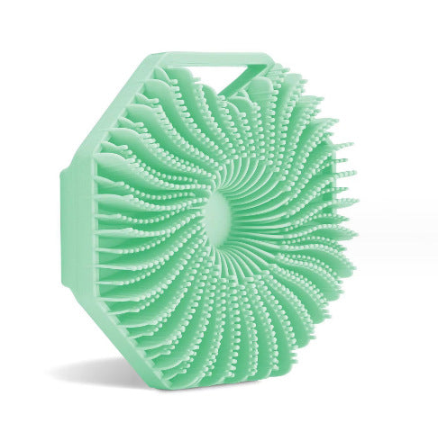 Brosse de massage de bain polygonale portable en silicone