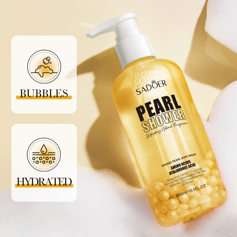 Orange Pearl Shower Gel 300ml Cleaning Fragrance Bath Lotion - Afrotix #