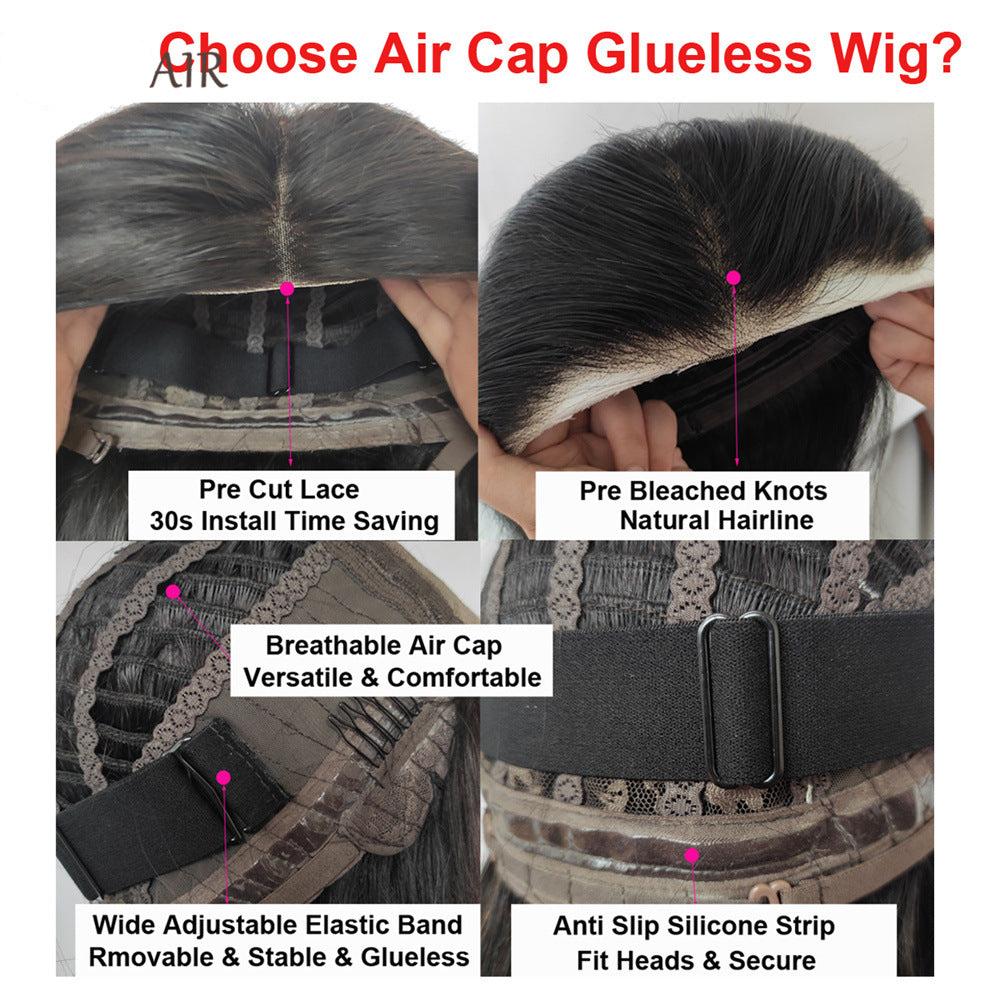 Air Mesh Cap Glueless Headgear Water Wave Wig Human Hair - Afrotix #