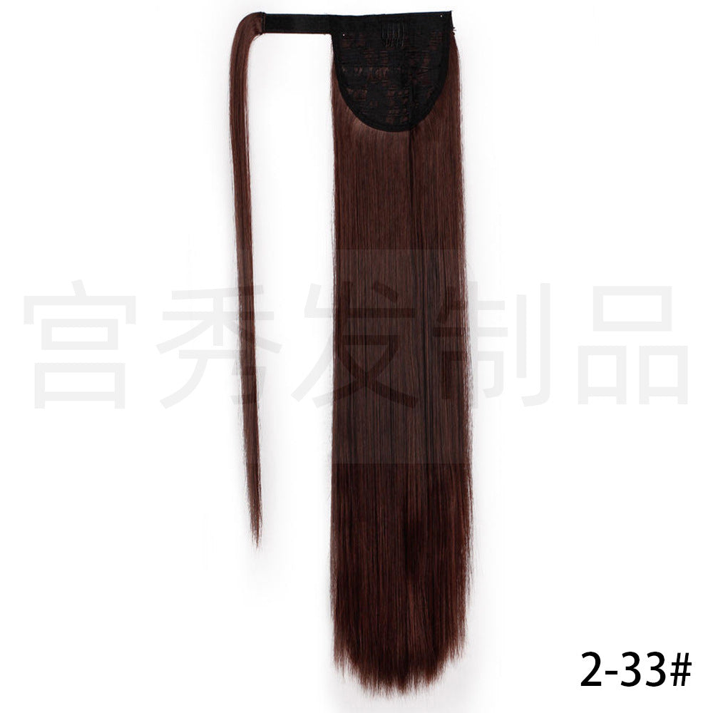 European And American Wig Ponytail Straight Hair Hair Extension Velcro Chemical Fiber Ponytail Female Fake Discovery Ponytail Hair - Afrotix