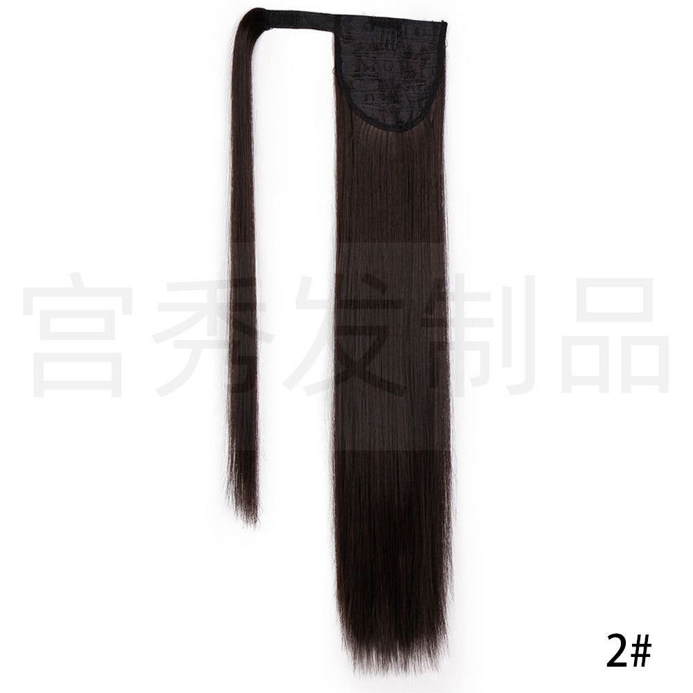 European And American Wig Ponytail Straight Hair Hair Extension Velcro Chemical Fiber Ponytail Female Fake Discovery Ponytail Hair - Afrotix