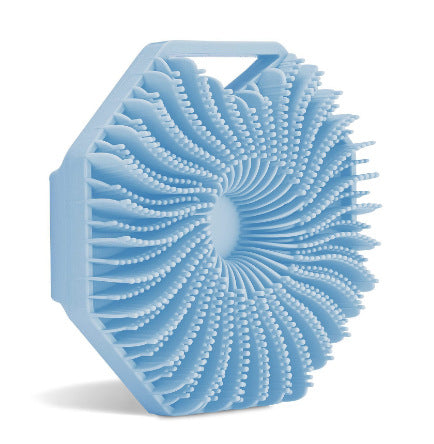 Brosse de massage de bain polygonale portable en silicone