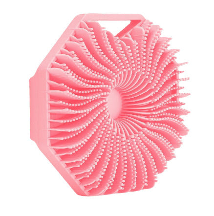 Brosse de massage de bain polygonale portable en silicone