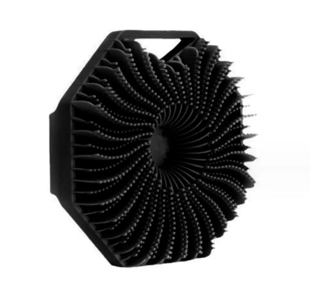 Brosse de massage de bain polygonale portable en silicone